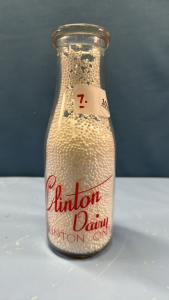 Clinton Dairy SS Round Pint Milk Bottle