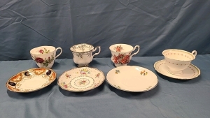 Shelley Tea Cup & Saucer & 3 Royal Albert Cups -No Saucers