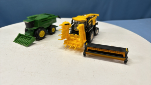 John Deere Combine and New Holland S.P. Harvester