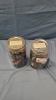 2 Jars of pre 1950's Marbles -5" High - 4
