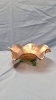 Iridescent Footed Fluted Glass Candy Dish