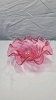 Fluted Cranberry Glass Candy Dish & Glass Light Shade - 2