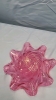 Fluted Cranberry Glass Candy Dish & Glass Light Shade - 5