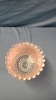 Fluted Cranberry Glass Candy Dish & Glass Light Shade - 6