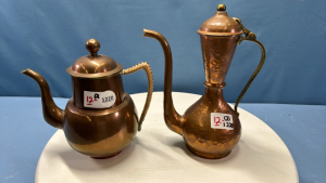 Copper Tea Pot and Copper Ewer Pot