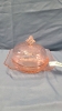 Pink Depression Glass Butter Dish and 4 Cups - 2
