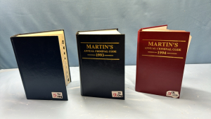 3 Copies of Martin's Criminal Code -1983, 1993 and 1994