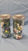 2 Jars of Assorted 1980's Marbles -6.5" High - 2