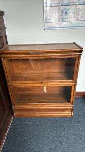 2 Section Oak Barristers Book Case