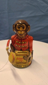 Tin Monkey Bank by J. Chein