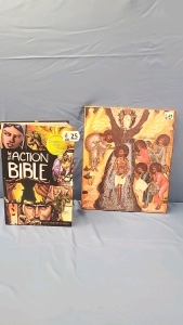 The Action Bible and Religious Plaque