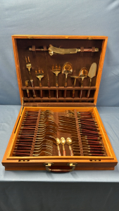 Plated Flatware & Serving Pieces in Chest