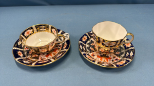 2 Royal Crown Derby Cups & Saucers