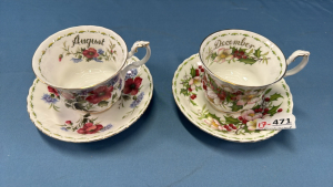 2 Royal Albert Cups & Saucers 