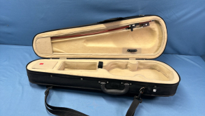 Canvas Covered Violin Case with Bow