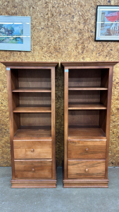 2 Cupboards with 2 Drawers and Adjustable Shelves