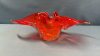 14" Red Art Glass Dish - 2