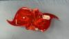 14" Red Art Glass Dish - 3