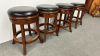 4 Swivel Top Bar Stools - 6