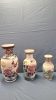 3 Oriental Decor Vases