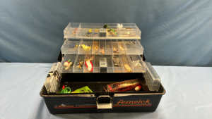 Fenwick Plastic Fishing Tackle Box with Contents