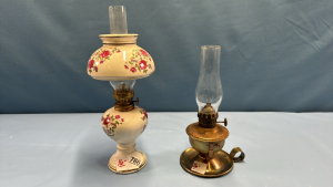 2 Repro Coal Oil Lamps