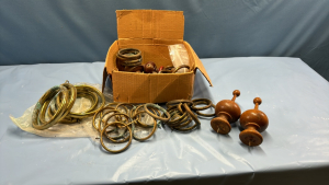 Curtain Rings and Rod Ends Lot -See Notes