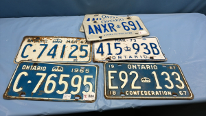 6 Ontario License Plates 