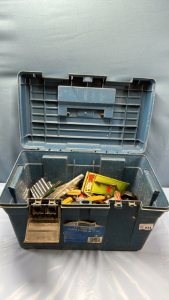 Plastic Tool Box with Assorted Older Tools