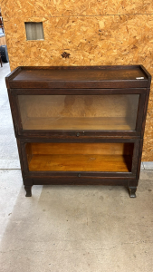 2 Shelf Oak Stacking Barristers Book Case