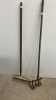 Antique Garden Cultivator and Garden Rake - 3