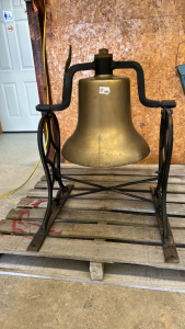 Large Brass/Bronze Bell on Steel Stand